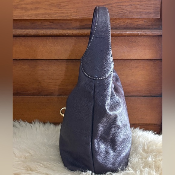 Dooney & Bourke Burgundy Pebble Leather Logo Lock Large Hobo Bag with COA - Picture 4 of 10